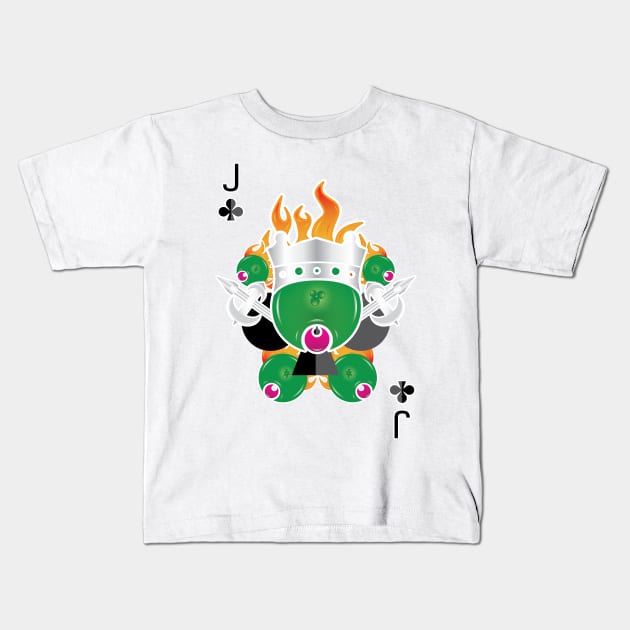 Poison Fire Jack of Clubs Kids T-Shirt by Allenroom